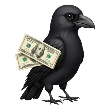crow with cash  sticker