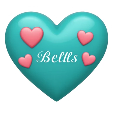 Teal heart with hearts and Belles wording sticker