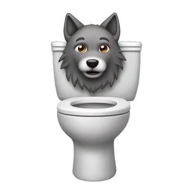 Toilet with a wolf head sticker