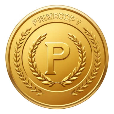 A gold medal with the words "PrimeCopy" written in the middle sticker