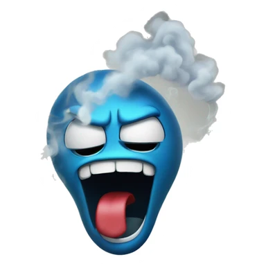 Enraged emoticon with smoke coming out of its ears sticker