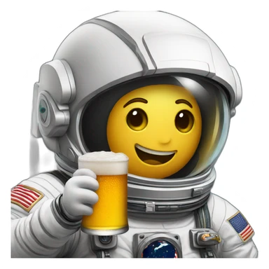 an astronaut drinking a beer sticker