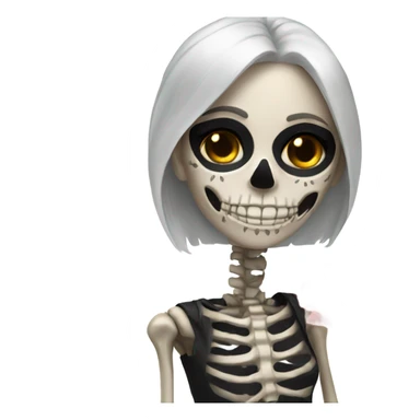 Skeleton girl with roses sticker