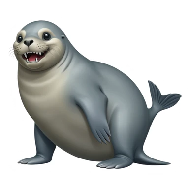 scary grey sea lion full body sticker
