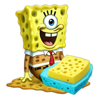 spongebob eating a sponge sticker