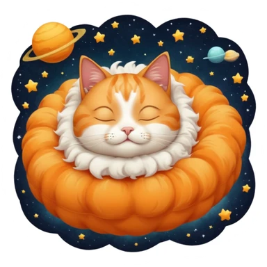 a cat floating in space sticker