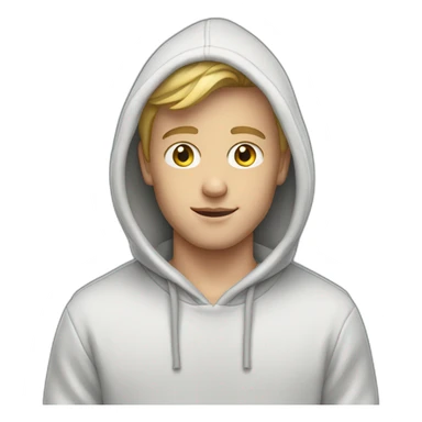 White boy model with hoodie sticker