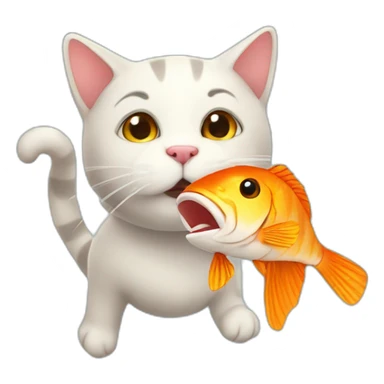 cat love fish sticker