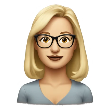 Rene Zellweger wearing glasses sticker