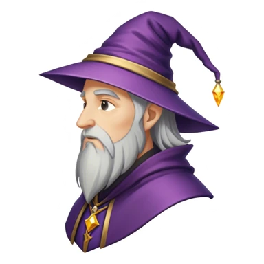medieval wizard seen in profile sticker