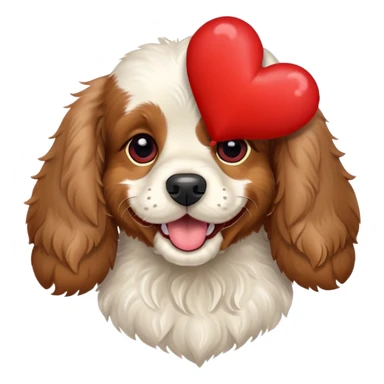 Cocker spaniel with red heart  sticker