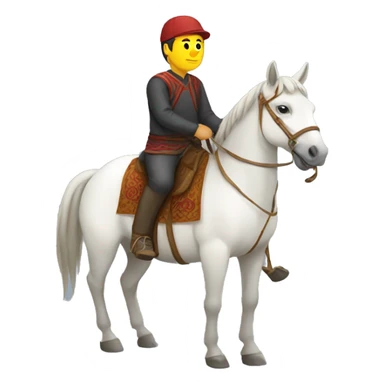 Kyrgyz guy on horse sticker