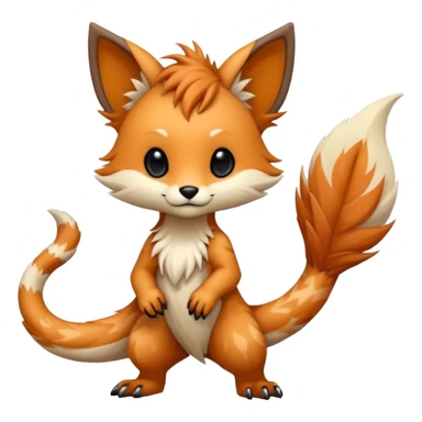 Cool beautiful pretty esoteric aesthetic randomly-colored chibi furry anthropomorphic fantasy-Vernid-creature by LiLaiRa with a long tufted tail with edgy markings (full body) sticker