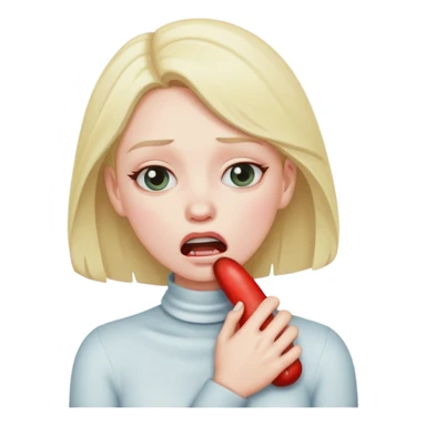 female choking myself sticker