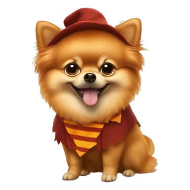 Pomeranian dressed as Rony Weasley sticker