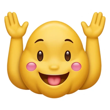 drooling emoji and on its top two ear emoji and one rock hand emoji sticker