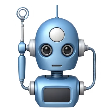 tête de robot cosmonaute bleu et blanc avec une antenne sticker