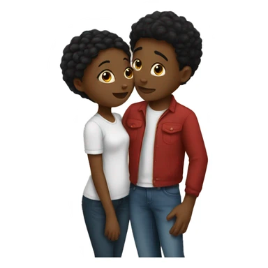 Mixed boy kissing black girl  sticker