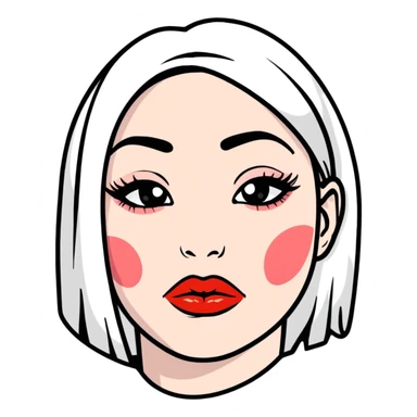 juicy pouty baddie lips with overlined matte lipstick sticker