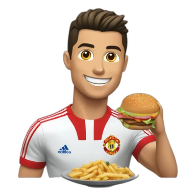Cristiano Ronaldo comendo hambúrguer sticker