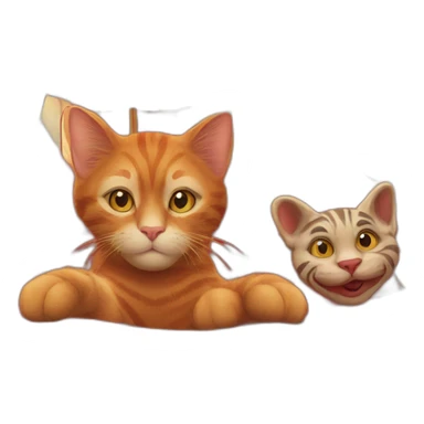 a red cat and the circus sticker