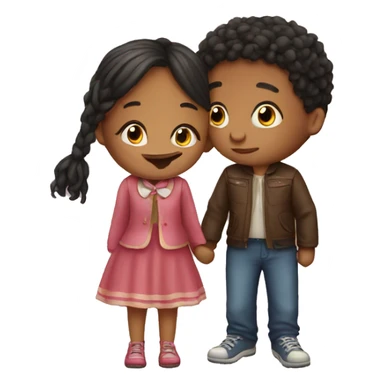 kisses girl and boy sticker