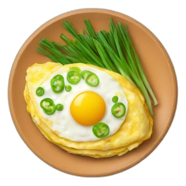 Omelette with spring onion on top sticker