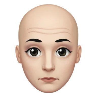 bald man with makeup sticker