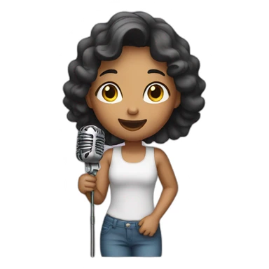 girl sing song in microphone sticker