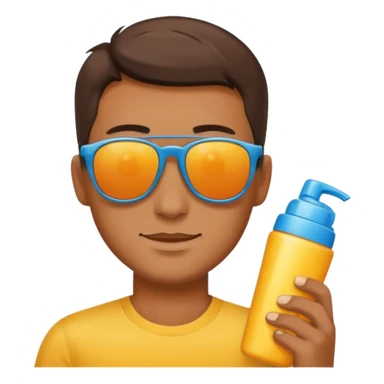 
male suncream and sunglasses sticker