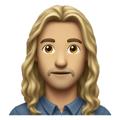 Long haired man passport photo sticker