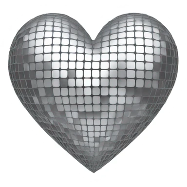 Heart Shaped discoball in Silver  sticker