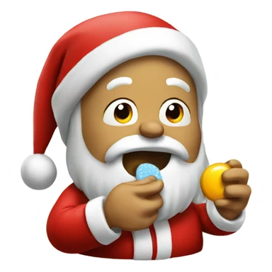 Santa eating a pill sticker