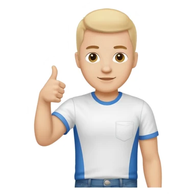 ligth man giving thumbs up full body sticker