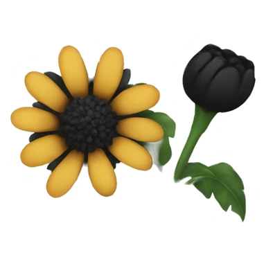 black flower sticker