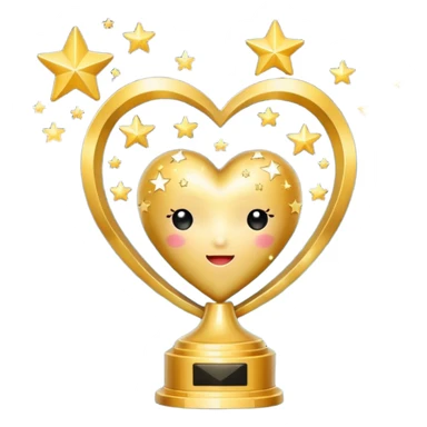 heart with K-pop trophy and stars sticker