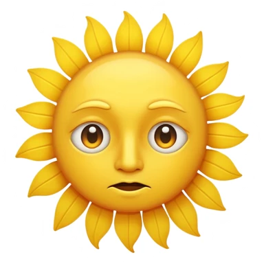 The interested emoji with sun pulled down sticker