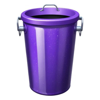Glitter Purple and Cian  metal rubbish bin sticker