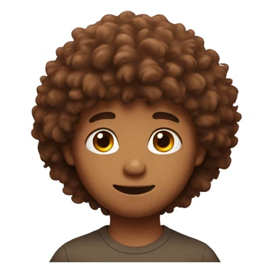brown fluffy hair boy sticker