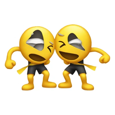 Two yellow emoji’s fighting  sticker