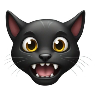 scared open mouth black medieval cat, gothic style sticker