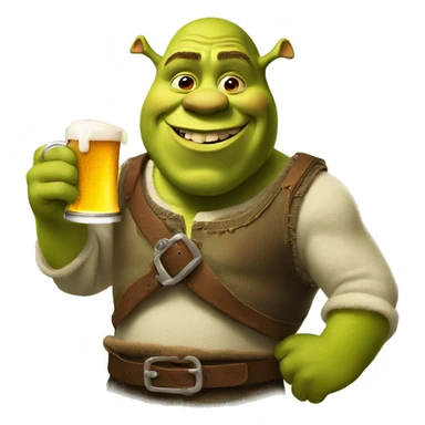 Shrek with beer sticker