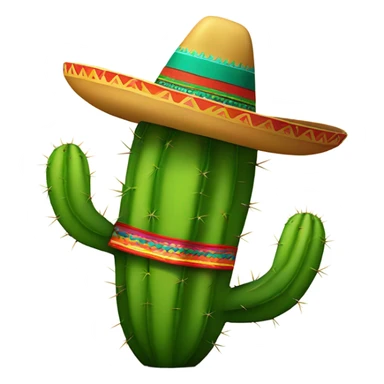 Cactus wearing a Mexican hat sticker