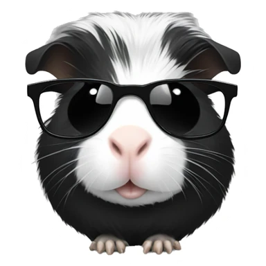 Black-white Guinea pig with sunglasses sticker