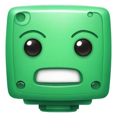 Green square robot kawaii face sticker