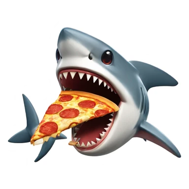 Shark eating pizza sticker