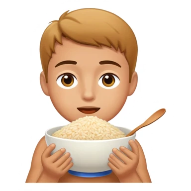 Make a Aidan person eating rice  sticker
