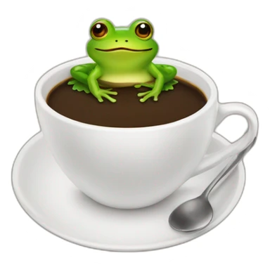 Frog in a cup of coffee sticker