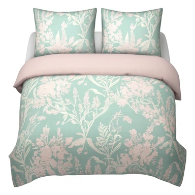 floral light green and light pink bedding sticker