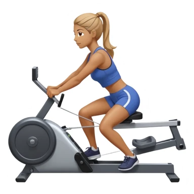 women workout rowing on machine  sticker